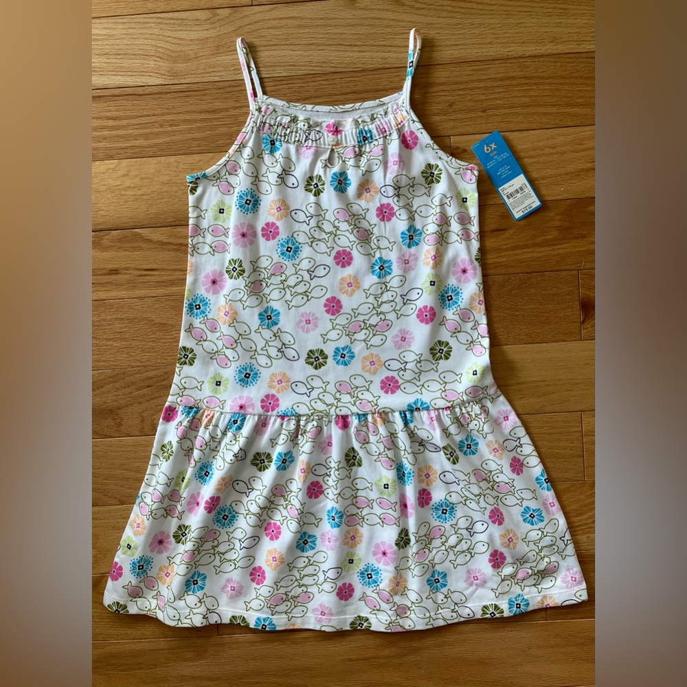 Carter’s Girls Dress Vintage but NWT Fish and Flowers Pattern Size 6x